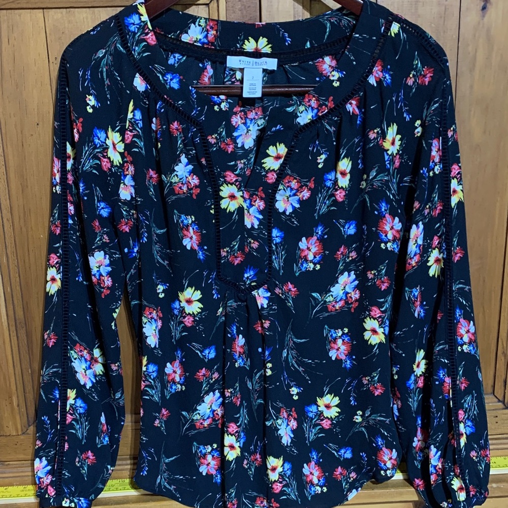 White House Black Market Multicolor Floral Blouse
